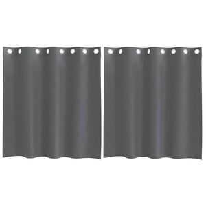 vidaXL Cortinas de gasa con ojales 2 uds gris oscuro 140x140 cm