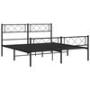 vidaXL Estructura cama sin colch&oacute;n con estribo metal negro 140x200 cm