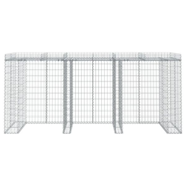 vidaXL Muro de gaviones para contenedor de basura hierro 270x91x120 cm