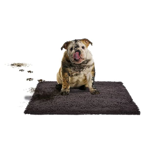 Duvoplus Alfombra limpieza de mascotas MagicClean gris oscuro 90x65 cm