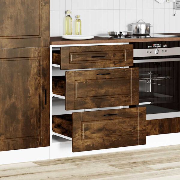 vidaXL Mueble bajo de cocina porto roble ahumado madera reconstituida