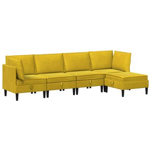 vidaXL Juego de muebles de sal&oacute;n 5 uds. Amarillo Terciopelo