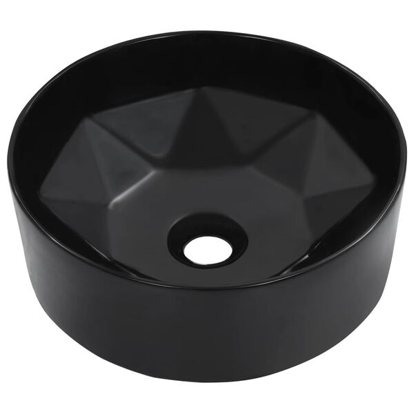 vidaXL Lavabo 36x14 cm cerámica negro