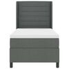 vidaXL Cama tipo Box Spring con colch&oacute;n Gris oscuro 90 x 190 cm tela