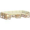 vidaXL Conjunto de sof&aacute;s de exterior 11 uds. Blanco y Crema