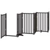 vidaXL Puerta de perros plegable 12 paneles madera &aacute;lamo negra 600 cm