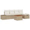 vidaXL Conjunto de sof&aacute;s de jard&iacute;n 6 uds. Beige Polirat&aacute;n