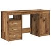 vidaXL Escritorio con armario de madera antigua y madera de ingenier&iacute;a
