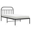 vidaXL Estructura cama sin colch&oacute;n con cabecero metal negro 107x203 cm