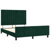 vidaXL Estructura cama sin colch&oacute;n terciopelo verde oscuro 140x200 cm