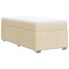 vidaXL Cama box spring con colch&oacute;n tela color crema 90x200 cm