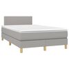 vidaXL Cama box spring con colch&oacute;n tela y LED gris claro 120x200 cm