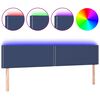 vidaXL Cabecero con LED de tela azul 180x5x78/88 cm