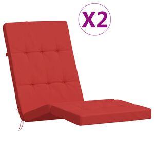 vidaXL Cojines para tumbona 2 uds tela Oxford rojo