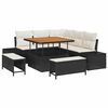 vidaXL Conjunto de sof&aacute;s de jard&iacute;n 8 uds. Negro rat&aacute;n sint&eacute;tico