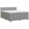 vidaXL Cama box spring con colch&oacute;n Gris Claro 200 x 200 cm Tela