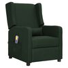 vidaXL Sill&oacute;n de masaje elevable tela verde oscuro