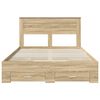 vidaXL Estructura de cama con cabecera Roble Sonoma 140 x 190 cm