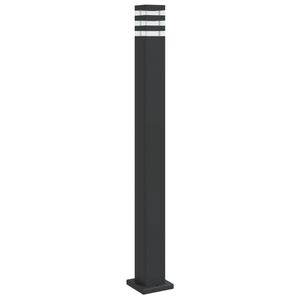 vidaXL L&aacute;mpara de suelo de exterior aluminio negro 110 cm