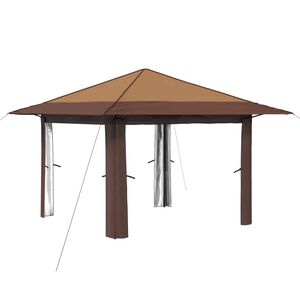 vidaXL Gazebo sin Pared Lateral Beige y Marr&oacute;n