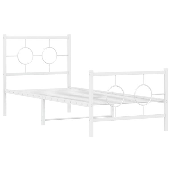 vidaXL Estructura cama sin colch&oacute;n con estribo metal blanco 80x200 cm