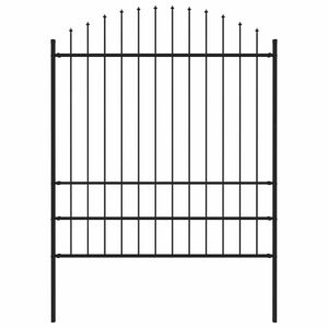 vidaXL Valla de jard&iacute;n Woerden con punta de lanza de acero, 170x200 cm, negro