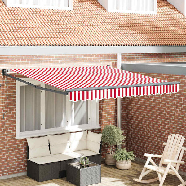 vidaXL Toldo Retr&aacute;ctil Rojo y 300 x 250 cm Poli&eacute;ster y Aluminio