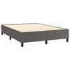 vidaXL Cama box spring con colch&oacute;n cuero sint&eacute;tico gris 140x200 cm