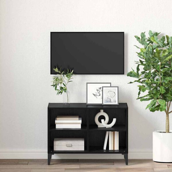 vidaXL Conjunto de mueble de TV Negro 69,5 x 30 x 50 cm