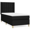 vidaXL Cama box spring con colch&oacute;n tela negro 80x200 cm