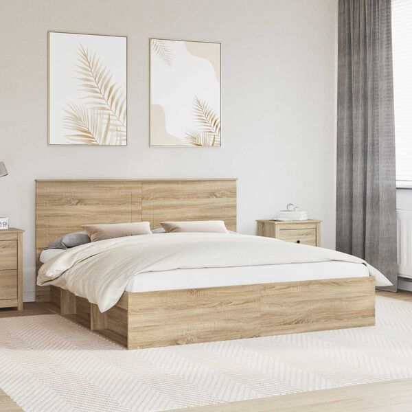 vidaXL Estructura de cama Sonoma 180 x 200 cm Madera de pino macizo