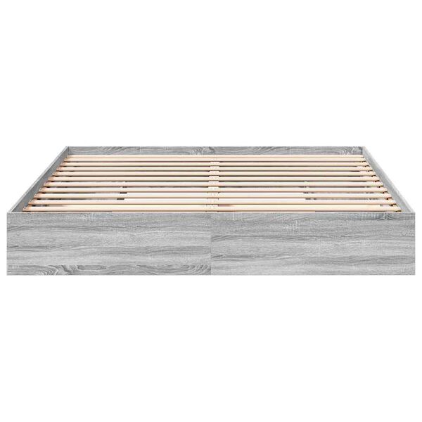 vidaXL Cama con cajones madera ingenier&iacute;a gris Sonoma 180x200 cm