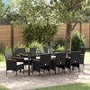 vidaXL Conjunto de Comedor de Jard&iacute;n 9 pcs Negro rat&aacute;n sint&eacute;tico