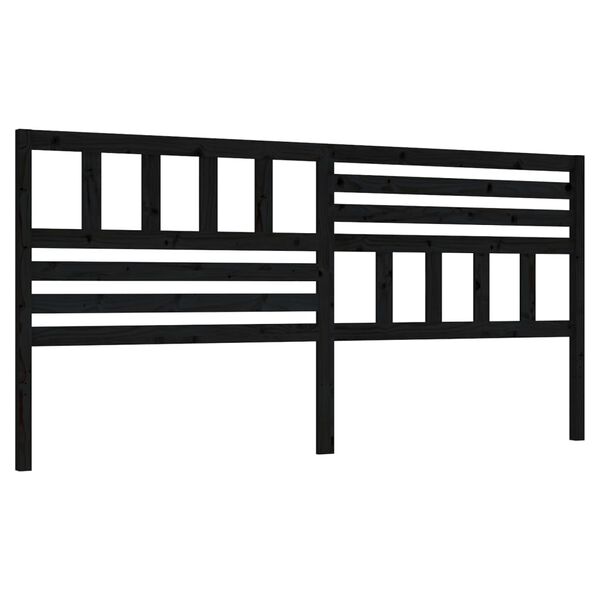 vidaXL Cabecero de cama madera maciza de pino negro 206x4x100 cm