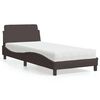 vidaXL Cama con colch&oacute;n Dover tela marr&oacute;n oscuro 80x200 cm