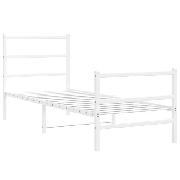 vidaXL Estructura cama sin colchón con estribo metal blanco 75x190 cm