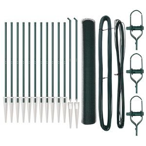 vidaXL Poste de Valla Verde 25 x 1 m (malla de 25 mm) Acero