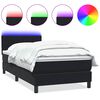 vidaXL Cama box spring con colch&oacute;n y LED terciopelo negro 100x220 cm