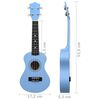 vidaXL Set de ukelele soprano con funda para niños azul bebé 21"