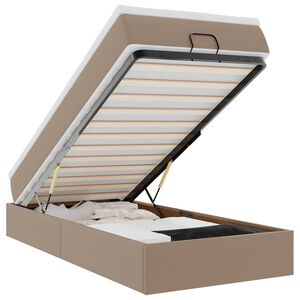 vidaXL Estructura cama otomana colch&oacute;n cappucino cuero sint&eacute;tico