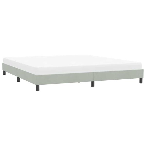 vidaXL Estructura de cama sin colch&oacute;n terciopelo gris claro 180x210 cm