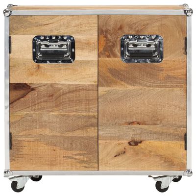 vidaXL Aparador con 2 puertas de madera maciza de mango 70x30x69 cm