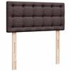 vidaXL Cama box spring con colch&oacute;n tela marr&oacute;n oscuro 90x190 cm