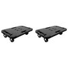 vidaXL Plataformas con ruedas 2 unidades polipropileno negro 300 kg