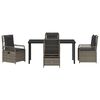 vidaXL Conjunto de Comedor de Jard&iacute;n 5 pcs Gris rat&aacute;n sint&eacute;tico