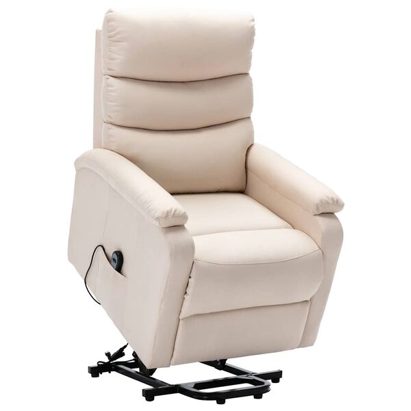 vidaXL Sill&oacute;n elevable tela crema
