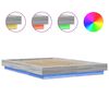 vidaXL Estructura cama con luces LED madera gris Sonoma 140x200 cm