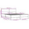 vidaXL Estructura cama madera ingenier&iacute;a metal roble ahumado 135x190cm