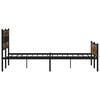 vidaXL Estructura de cama sin colch&oacute;n metal roble ahumado 183x213 cm