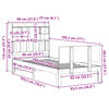 vidaXL Cama con estanter&iacute;a sin colch&oacute;n madera maciza de pino 90x190 cm